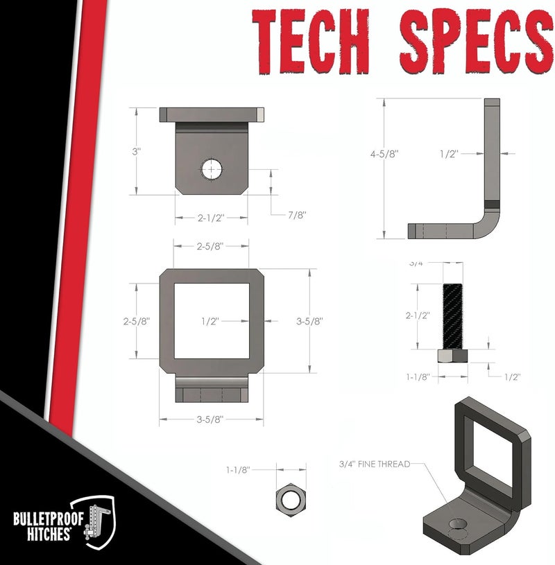 BulletProof Hitches - 2.5" Anti Rattle Hitch Clamp - Anti Rattle Hitch Tightener for 2.5 Inch Hitches - Hitch Stabilizer with Black Textured Powder Coat - Image 5